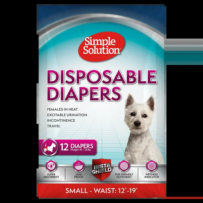 Simple Solution Disposable Female Dog Diapers (Small)