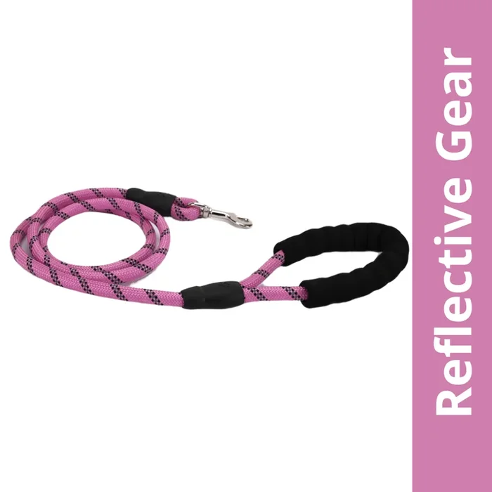 Skatrs Reflective Nylon Rope Leash for Dogs (Pink)