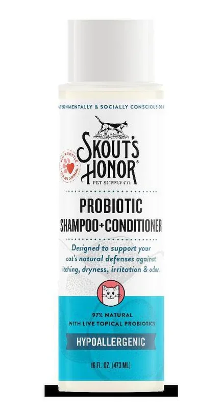 Skout’s Honor Cat Probiotic Hypoallergenic Shampoo+Conditioner Fragrance Free 16oz