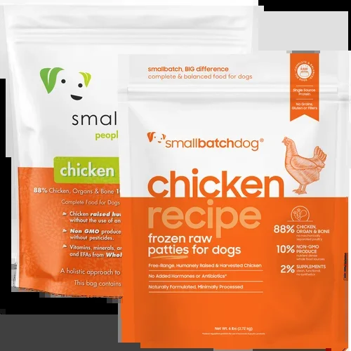 smallbatch Frozen Raw Dog Food – Chicken Sliders – 3lb Bag 10oz Sliders