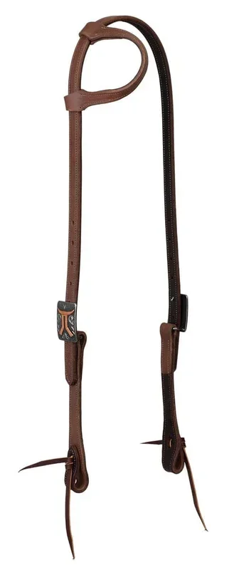Smarty x Synergy Latigo Lined Oil Harness Leather Headstall, 3/4″, Sliding Ear