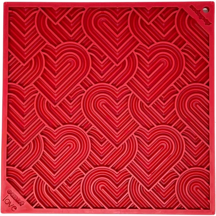 SodaPup eMat Love Hearts Lick Mat Red Large