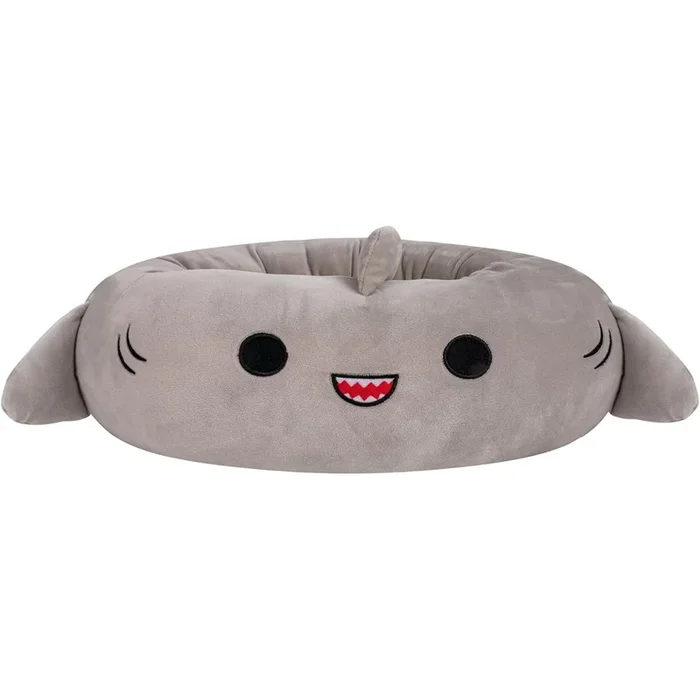 Squishmallows 24-Inch Gordon Shark Pet Bed Gray