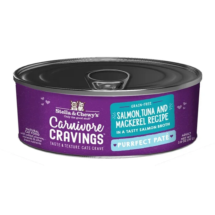 Stella & Chewy’s Carnivore Cravings Purrfect Pate Wet Cat Food – Salmon & Tuna – 2.8oz Can