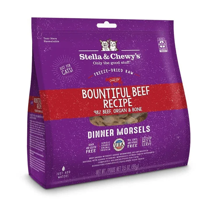 Stella & Chewy’s Dinner Morsels Freeze-Dried Raw Cat Food – Beef – 3.5oz Bag