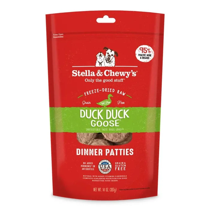 STELLA & CHEWY’S Freeze-Dried Dog Food Dinner Patties Duck Duck Goose