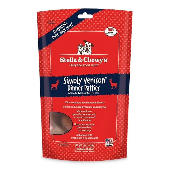 STELLA & CHEWY’S Freeze-Dried Dog Food Dinner Patties Simply Venison