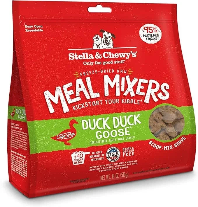 STELLA & CHEWY’S Freeze-Dried Dog Food Meal Mixers Duck Duck Goose