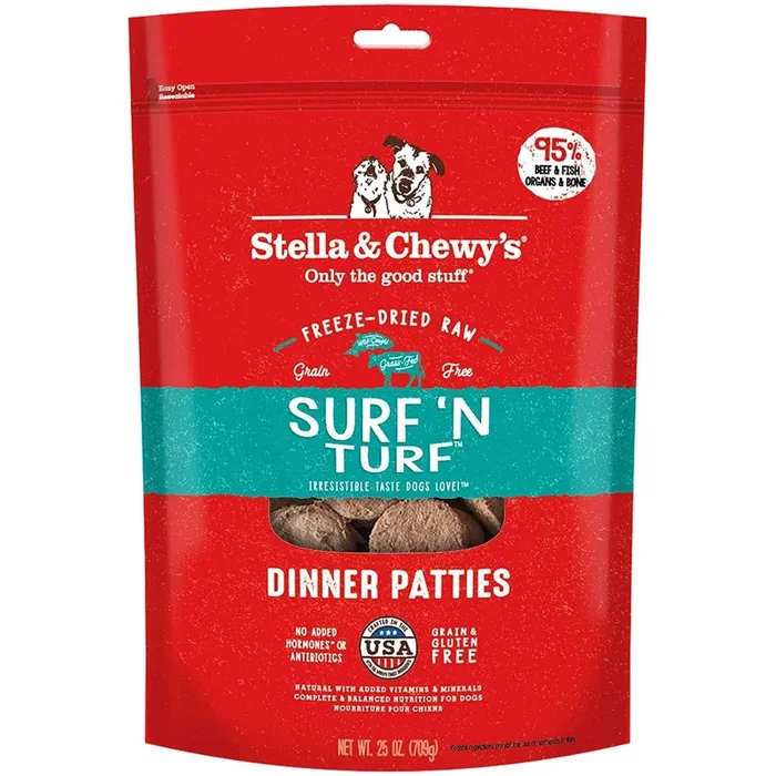 Stella & Chewy’s Freeze Dried Raw Surf ‘N Turf Dinner Patties Dog Food 25oz