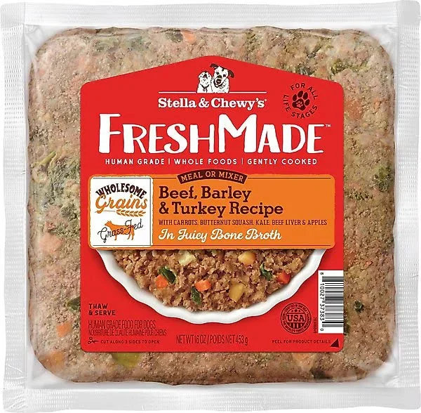 STELLA & CHEWY’S Freshmade Dog Food Wholesome Grains Beef and Turkey 16OZ