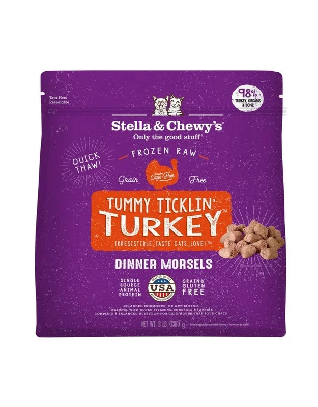 STELLA & CHEWY’S Frozen Cat Food Dinner Morsels Turkey 3LB