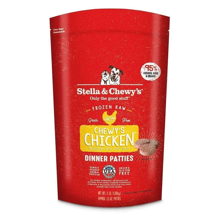 Stella & Chewy’s Raw Frozen Chewy’s Chicken Dinner Patties for Dogs