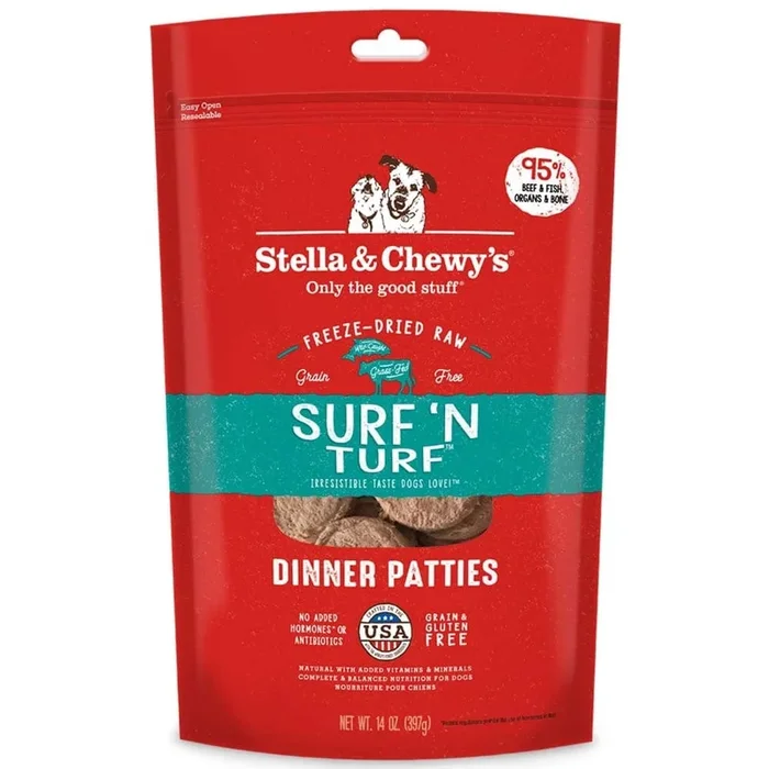 Stella & Chewy’s Surf ‘N Turf Grain Free Dinner Patties Freeze Dried Raw Dog Food