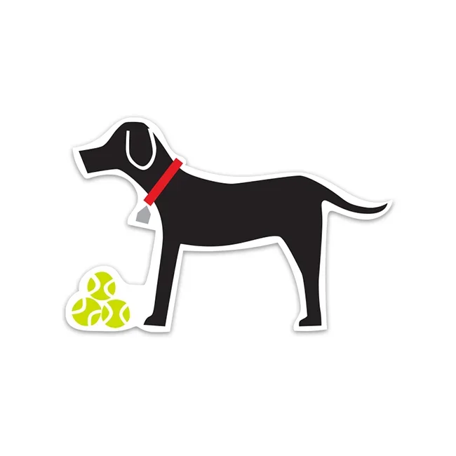 Sticker – Labrador with Tennis balls