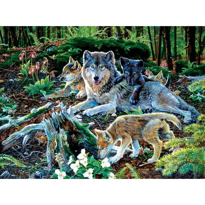 Sunsout – Puzzle Forest Wolf Family