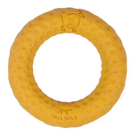 Tall Tails Goat Sport Ring Yellow 3″ Dog Toy