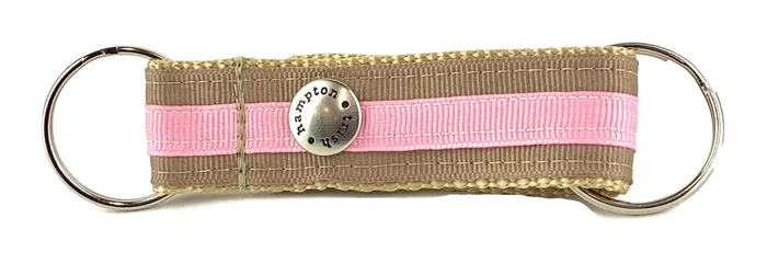 Tan/Light Pink Stripe Snappy Keychain – 308