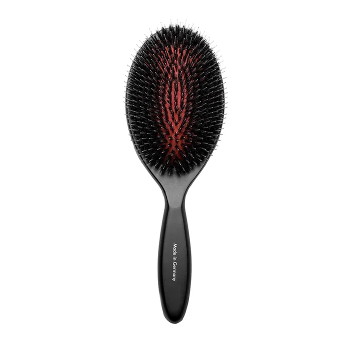 Tauro Pro Line Brush, beech wood, 0.6 in boar bristles with nylon teeth, black, oval shape