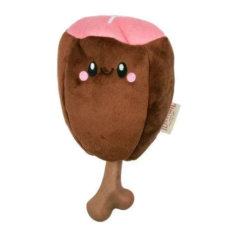 Territory Dog Toy 2 In 1 Plush Ham Meat On Bone 8″