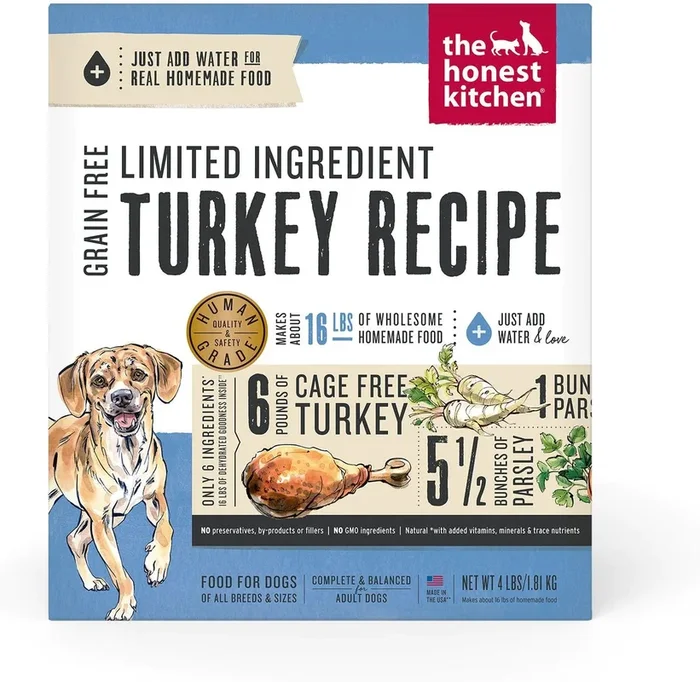 The Honest Kitchen Grain Free Limited Ingredient Turkey Recipe Adult Dehydrated Dog Food, 4-lb Box