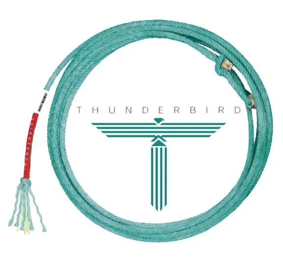 Thunderbird Nylon/Poly Team Ropes – Head & Heel Roping Ropes, Aqua