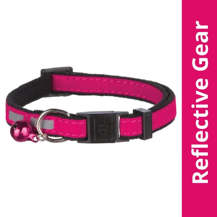 Trixie Safer Life Reflective Collar with Bell for Cats (Pink)