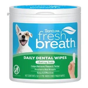 TROPICLEAN Dog & Cat Finger Dental Wipes 50CT