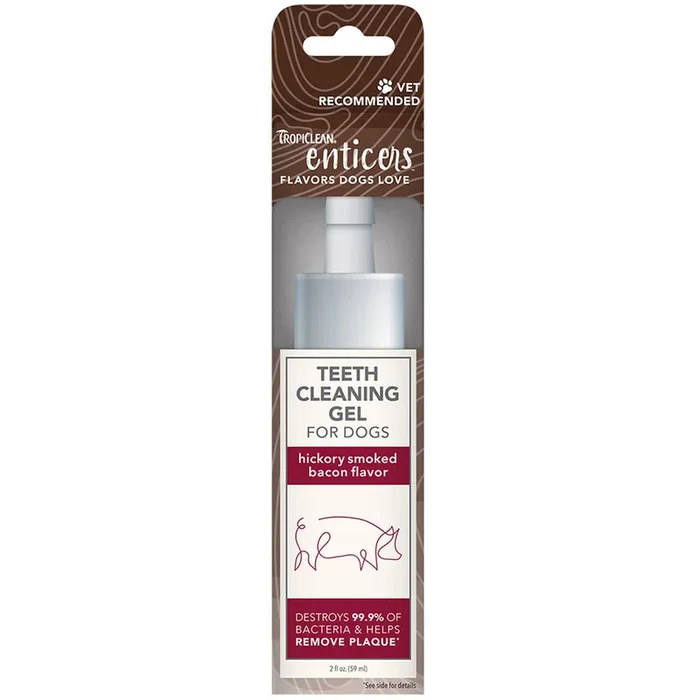 Tropiclean Enticers Teeth Cleaning Gel Bacon Flavor For Dogs 2oz
