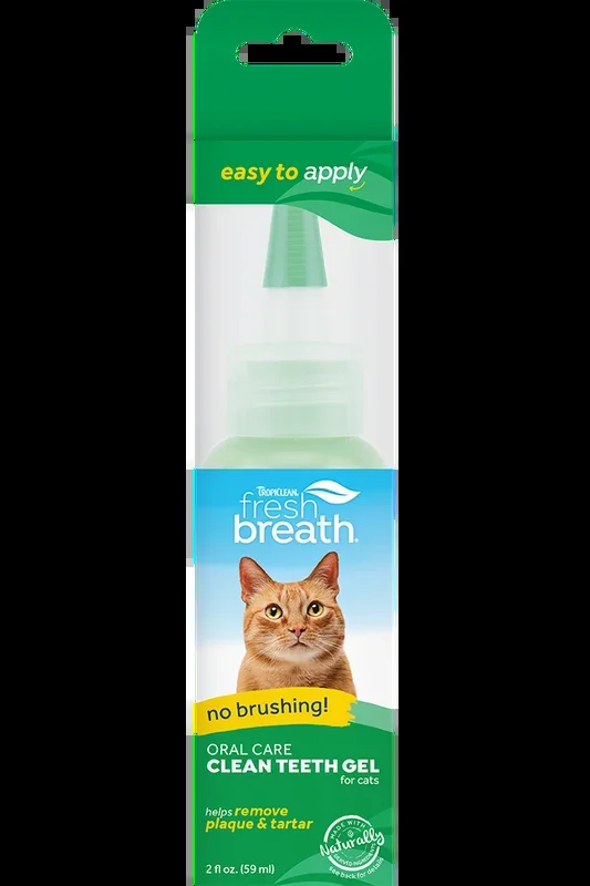 TropiClean Fresh Breath No Brushing Clean Teeth Dental & Oral Care Gel for Cats