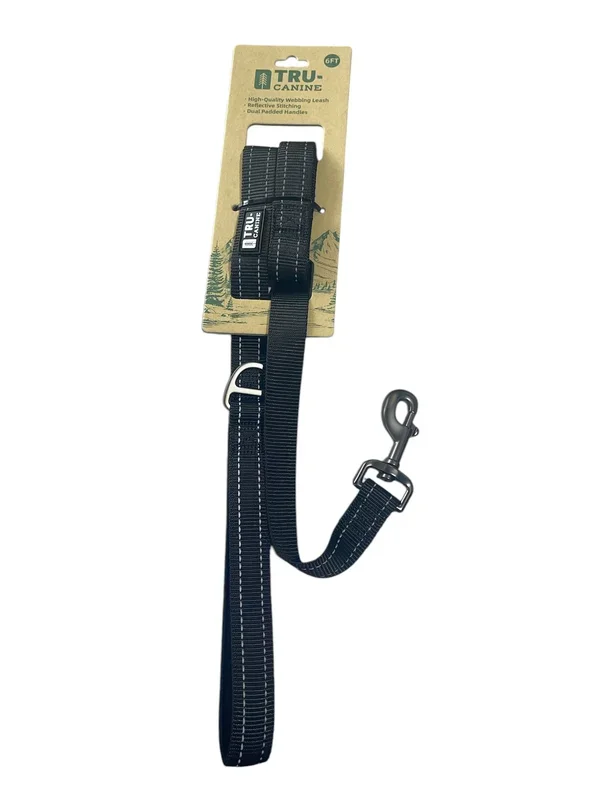true canine 6 feet black leash