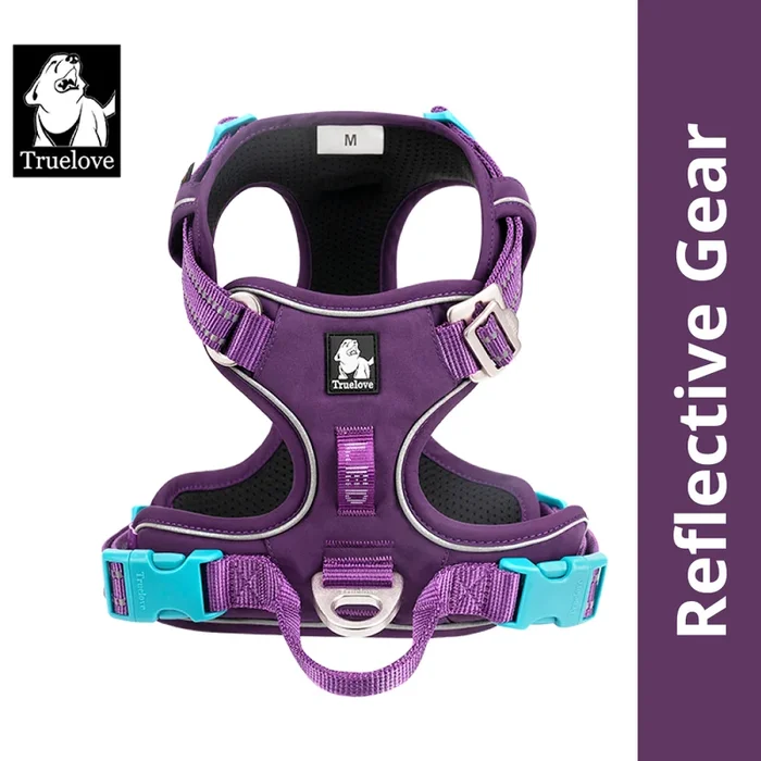 Truelove No Pull Cordura Harness with 3M Reflective Material for Dogs (Purple)