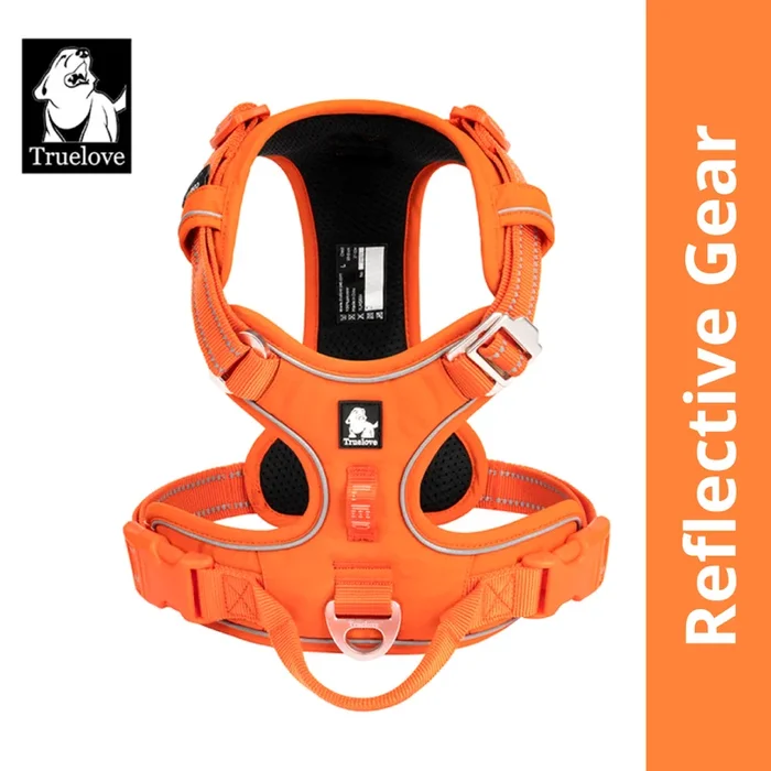 Truelove No Pull Cordura with 3M Reflective Material Harness for Dogs (Orange)