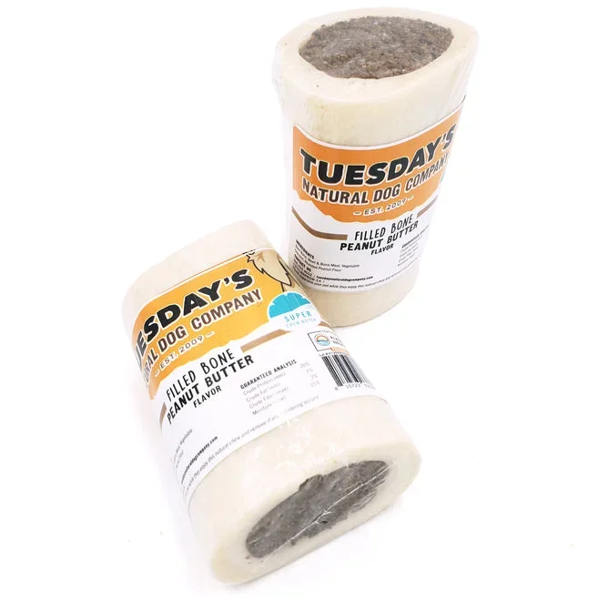 Tuesday’s Natural Dog Company Filled Bone – Peanut Butter Flavor (3″ Bulk – Shrinkwrapped)