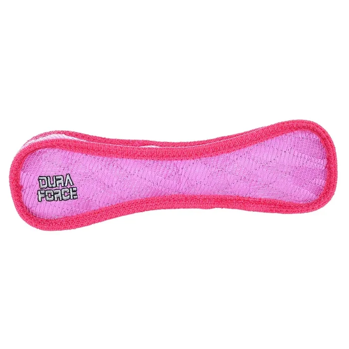 Tuffy Dog Toys – VIP Products – DuraForce Bone Tiger – Pink, Durable, Squeaky Dog Toy