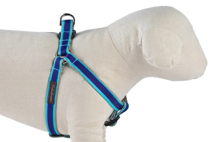 Turquoise/Deep Purple Stripe Dog Harness – 317