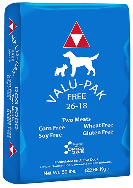 Valu-Pak Free 26-18 Performance Gluten Free Dry Dog Food (Blue Bag) for Active Dogs, 50 lb