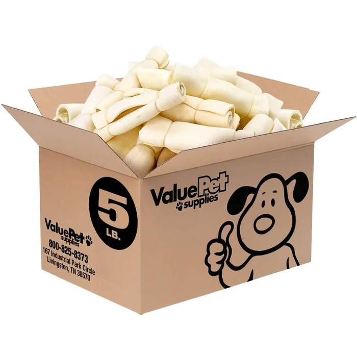 ValueBull Beef Cheek Rolls, Dog Chews, Varied Shapes, 6 Inch, 5 Pounds Bulk Pack