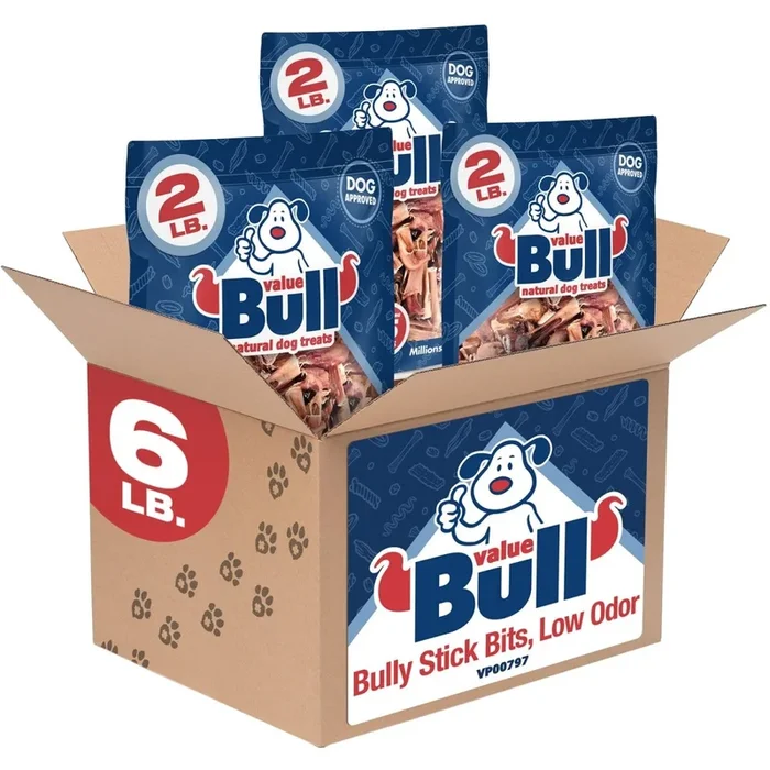 ValueBull Bully Stick Bits for Small Dogs, Natural Dog Chews, 6 Pounds