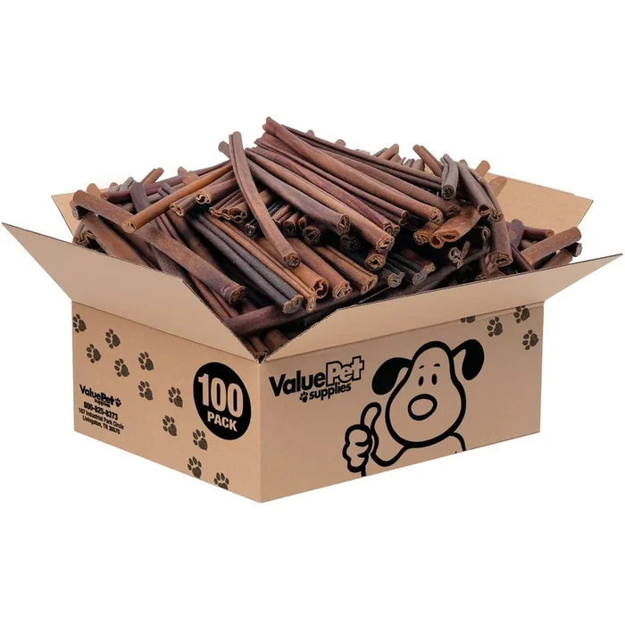 ValueBull Collagen Sticks for Dogs, 12 Inch Medium Chews, Natural Long-Lasting Dog Treats, 100 Count Bulk Pack