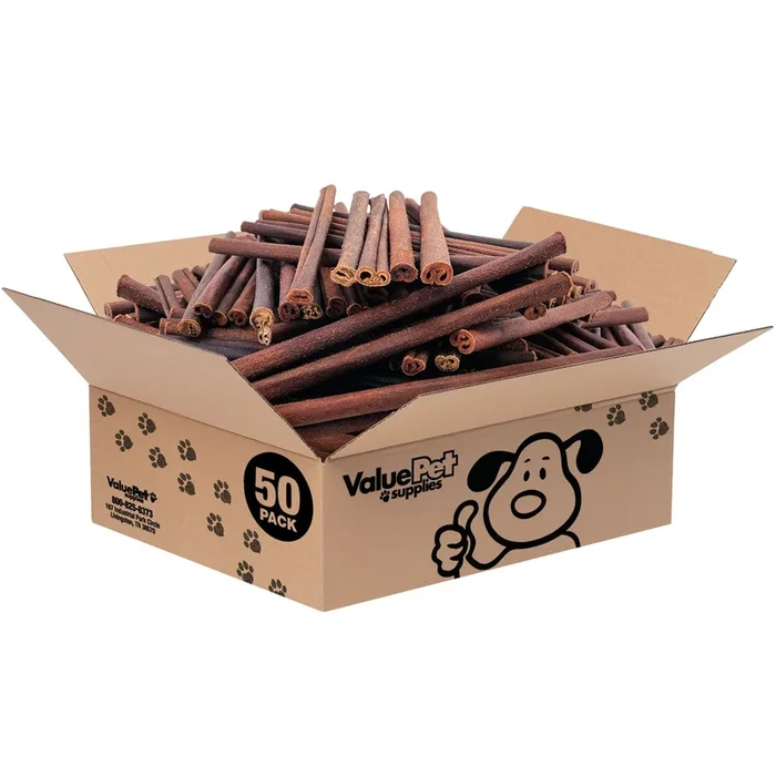 ValueBull Collagen Sticks for Dogs, 12 Inch Thick Chews, Natural Long-Lasting Dog Treats, 50 Count Bulk Pack