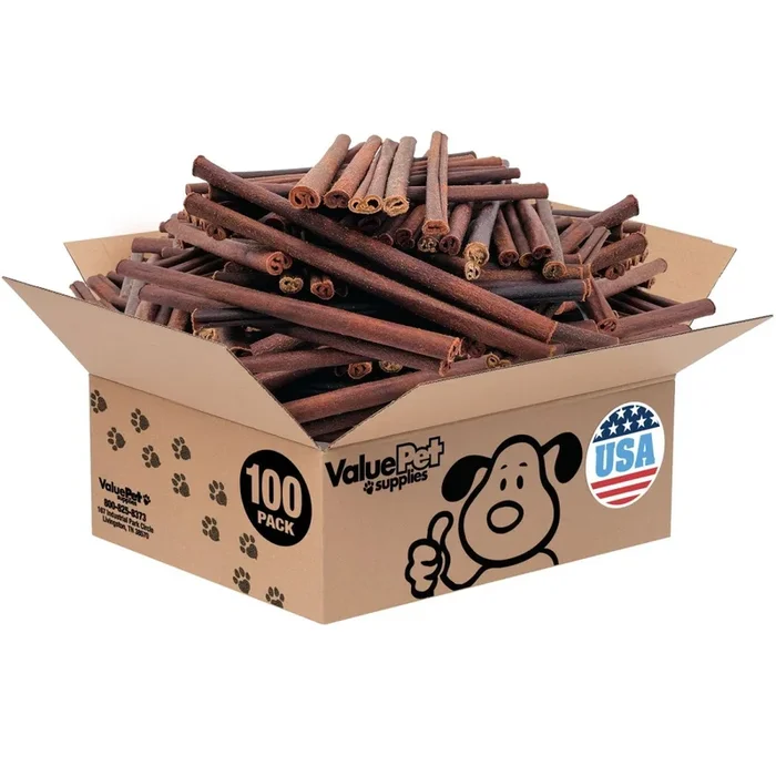 ValueBull USA Collagen Sticks for Dogs, 12 Inch Thick Chews, Natural Long-Lasting Dog Treats, 100 Count Bulk Pack