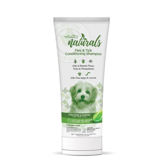 Vetality Naturals Flea & Tick Conditioning Shampoo for Dogs & Puppies