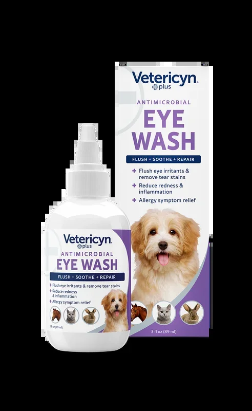 Vetericyn Plus Antimicrobial Eye Wash for Dogs & Cats, 3-ounce