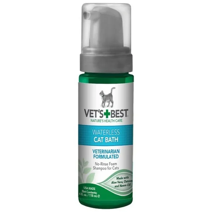 Veterinarian’s Best – Waterless Cat Bath No-Rinse Cat Shampoo