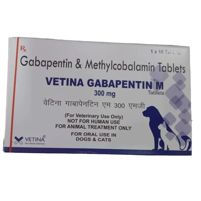 Vetina Gabapentin M 300mg Tablets ((Gabapentin & Methylcobalamin) for Dogs and Cats