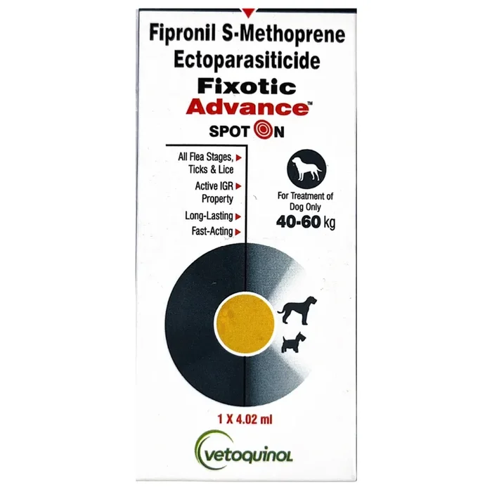 Vetoquinol Fixotic Advance (Fipronil) Tick & Flea Control Spot On for 40 to 60kg Dogs