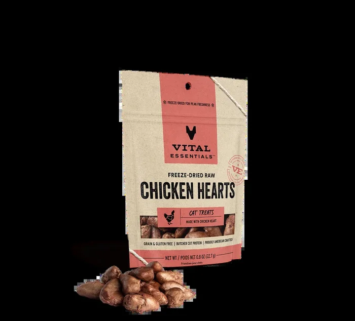 Vital Essentials Freeze Dried Raw Chicken Hearts Cat Treats