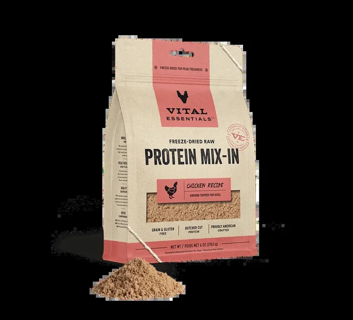 Vital Essentials Freeze-Dried Raw Protein Mix-In Chicken Ground Topper For Dogs, 6-oz Bag