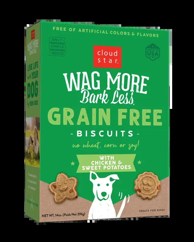 Wag More Bark Less Grain-Free Dog Biscuits: Chicken & Sweet Potato 14oz