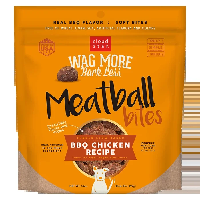 Wag More Grain Free Meatball Bites BBQ Chicken Recipe 14oz
